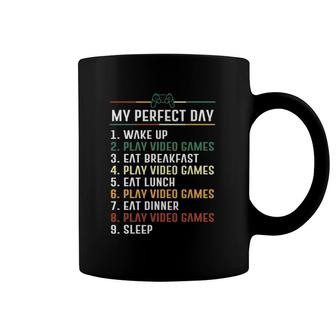 Funny Video Gamer My Perfect Day Video Games Gaming Gift Coffee Mug | Mazezy