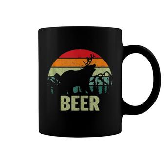 Funny Vintage Drinking Bear Deer Beer Coffee Mug | Mazezy