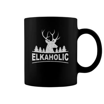 Funny Vintage Elkaholic Gift For Hunters Coffee Mug | Mazezy
