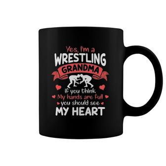 Funny Wrestling Grandma You Should See My Heart Wrestler Coffee Mug | Mazezy