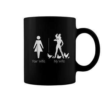 Funny Your Wife My Wife Chicken Lady Farm Life Gift Coffee Mug - Thegiftio UK