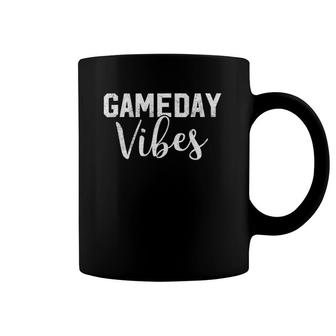 Game Day Vibes Cool Vintage Distressed Football Top Coffee Mug | Mazezy