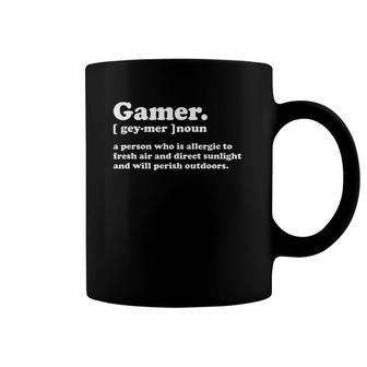 Gamer Definition Funny Gaming Video Game Coffee Mug | Mazezy