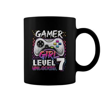 Gamer Girl Level 7 Unlocked Video Game 7th Birthday Gift Coffee Mug - Seseable