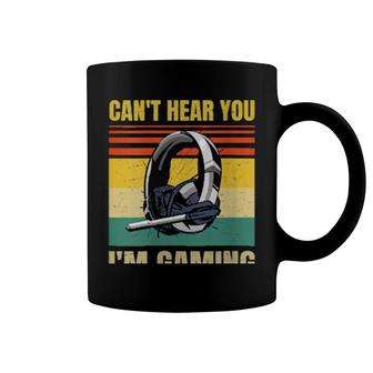 Gamer Headset Can't Hear You I'm Gaming Vintage Pink Coffee Mug | Mazezy