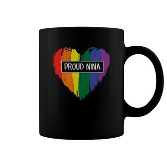 Gay Month Heart Proud Nina Coffee Mug | Mazezy