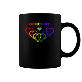 Gay Pride Officiant Rainbow Hearts Coffee Mug | Mazezy