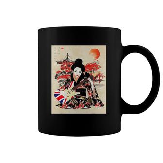 Geisha Playing Guitar Japanese Graphic Coffee Mug | Mazezy