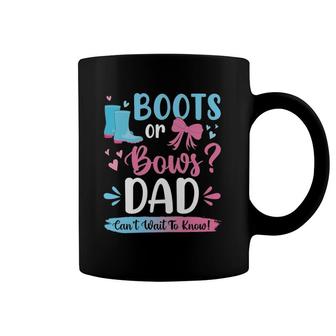 Gender Reveal Boots Or Bows Dad Matching Baby Party Coffee Mug | Mazezy