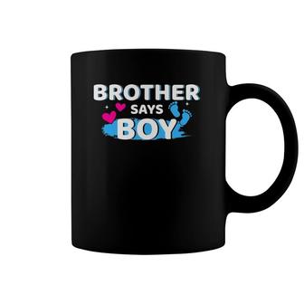 Gender Reveal Brother Says Boy Matching Family Baby Party Coffee Mug