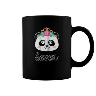 Girls 7th Birthday Outfit Gift Panda Seventh Birthday Coffee Mug - Seseable