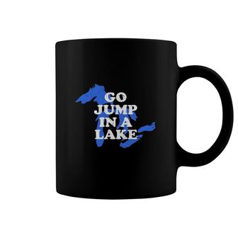 Go Jump In A Lake Michigan Great Lakes Coffee Mug - Thegiftio UK