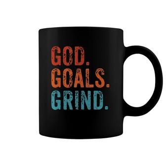 God Goals Grind Faith Christian Religious Vintage Retro Coffee Mug | Mazezy