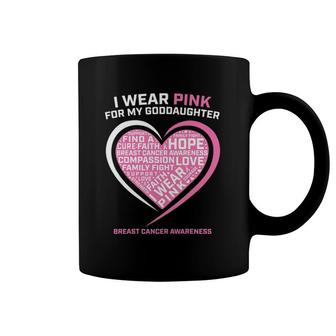 Godmother Godfather I Wear Pink Goddaughter Breast Cancer Coffee Mug | Mazezy