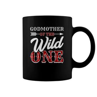 Godmother Of Wild One Buffalo Plaid 1St Birthday Matching Coffee Mug | Mazezy