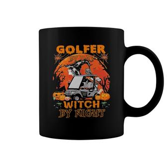 Golf Cart Golfer By Day Witch By Night Halloween Coffee Mug | Mazezy