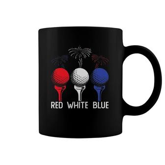 Golf Red White Blue Us Flag Patriotic 4Th Of July Coffee Mug | Mazezy
