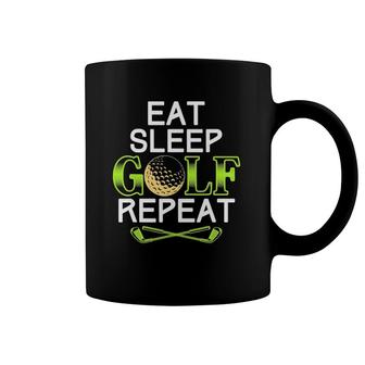 Golfing Sports Funny Golfer Gift Eat Sleep Golf Repeat Golf Coffee Mug | Mazezy