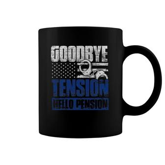 Goodbye Tension Hello Pension Police Coffee Mug | Mazezy