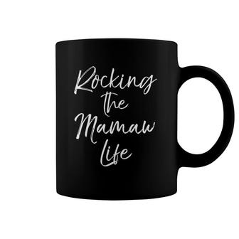 Grandma Gift From Grandkids Rocking The Mamaw Life Coffee Mug | Mazezy