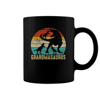 Grandmasaurusrex Dinosaur Three Kids Matching Family Coffee Mug | Mazezy