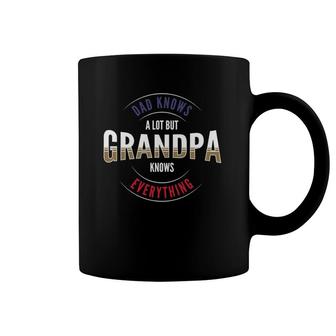 Grandpa Day Or Dad Knows A Lot But Grandpa Knows Everything Coffee Mug | Mazezy