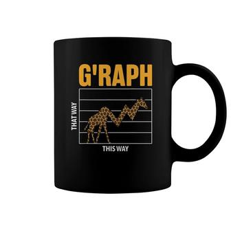 G'raph This Way That Way Funny Math Lover Giraffe Pun Coffee Mug | Mazezy