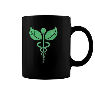 Green Leaf Caduceus For Holistic Naturopath Doctor Or Nurse Coffee Mug | Mazezy