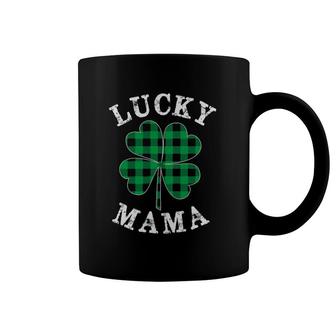 Green Plaid Lucky Mama Matching Family Pajama St Patrick's Day Coffee Mug | Mazezy