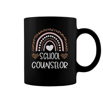 Guidance Counselor Leopard Print Rainbow Coffee Mug | Mazezy
