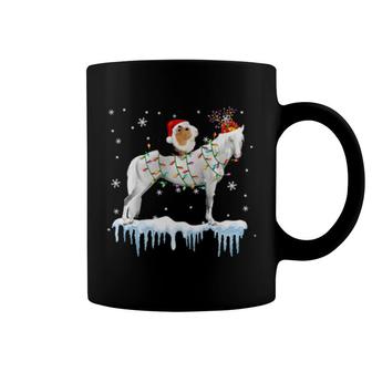 Guinea Pig Riding Horse Reindeer Santa Christmas Light Coffee Mug | Mazezy