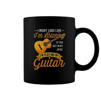 Guitar I Might Look Like Im Listening Coffee Mug | Mazezy