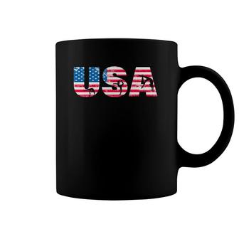 Gymnastics Enthusiasts American Flag Usa Gymnast Vintage Coffee Mug | Mazezy