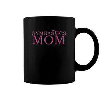 Gymnastics Mom Silhouette For Gymnast Lover Purple Glitter Text Mother's Day Gift Coffee Mug | Mazezy