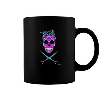 Hairdresser Sugar Skull Hair Stylist Scissors Gift Funny Coffee Mug - Thegiftio