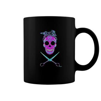 Hairdresser Sugar Skull Hair Stylist Scissors Gift Funny Coffee Mug - Thegiftio
