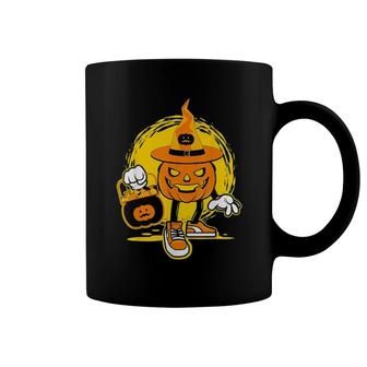 Halloween Pumpkin Game Design Character With Candies Coffee Mug | Mazezy