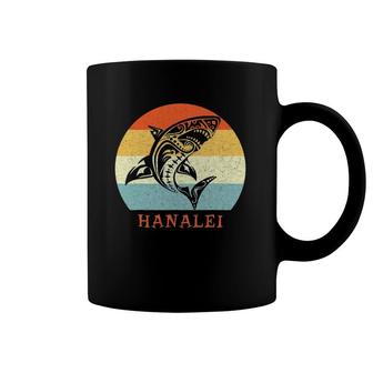 Hanalei Kauai Vintage Shark Retro Throwback Vacation Coffee Mug | Mazezy