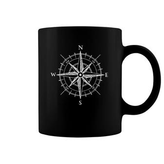Hand Drawn Design Compass Rose Nautical Coffee Mug | Mazezy