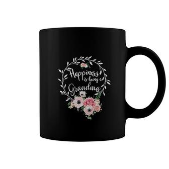 Happiness Is Being A Grandma Floral Coffee Mug | Mazezy
