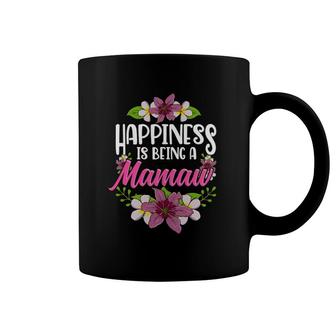 Happiness Is Being A Mamaw Floral Gift Coffee Mug | Mazezy