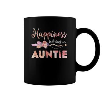 Happiness Is Being An Auntie Floral Mother's Day Gift Aunt Coffee Mug | Mazezy