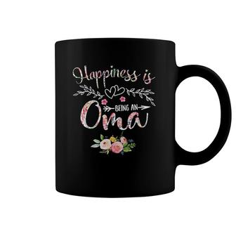 Happiness Is Being An Oma Ever Women Floral Decor Grandma Coffee Mug | Mazezy CA