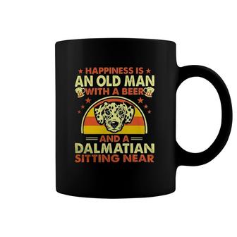 Happiness Old Man Beer Dalmatian Near Coffee Mug | Mazezy