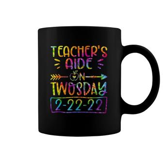 Happy 22222 Twosday Gift Teacher's Aide On Twosday Tie Dye Coffee Mug | Mazezy