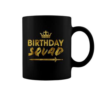 Happy Birthday Squad King Crown Sword Party Golden Cruise Coffee Mug - Seseable