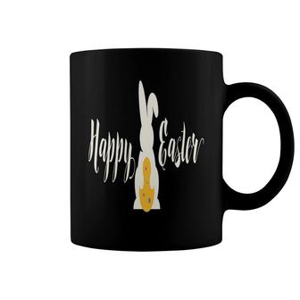 Happy Easter Bunny With Egg Hunting Easter Pregnancy Announcement Coffee Mug - Seseable