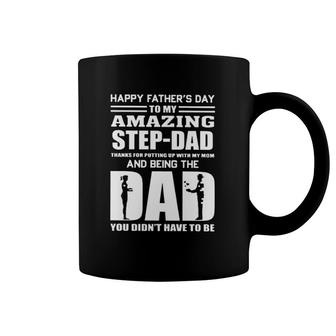 Happy Father's Day To My Amazing Step-Dad Thanks For Putting With My Mom Coffee Mug | Mazezy