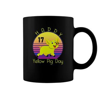 Happy Yellow Pig Day Funny Retro Tee Coffee Mug | Mazezy