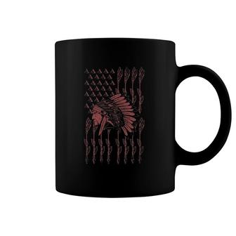 Headdress Native Indian Pride Arrows Us Flag Native American Coffee Mug | Mazezy